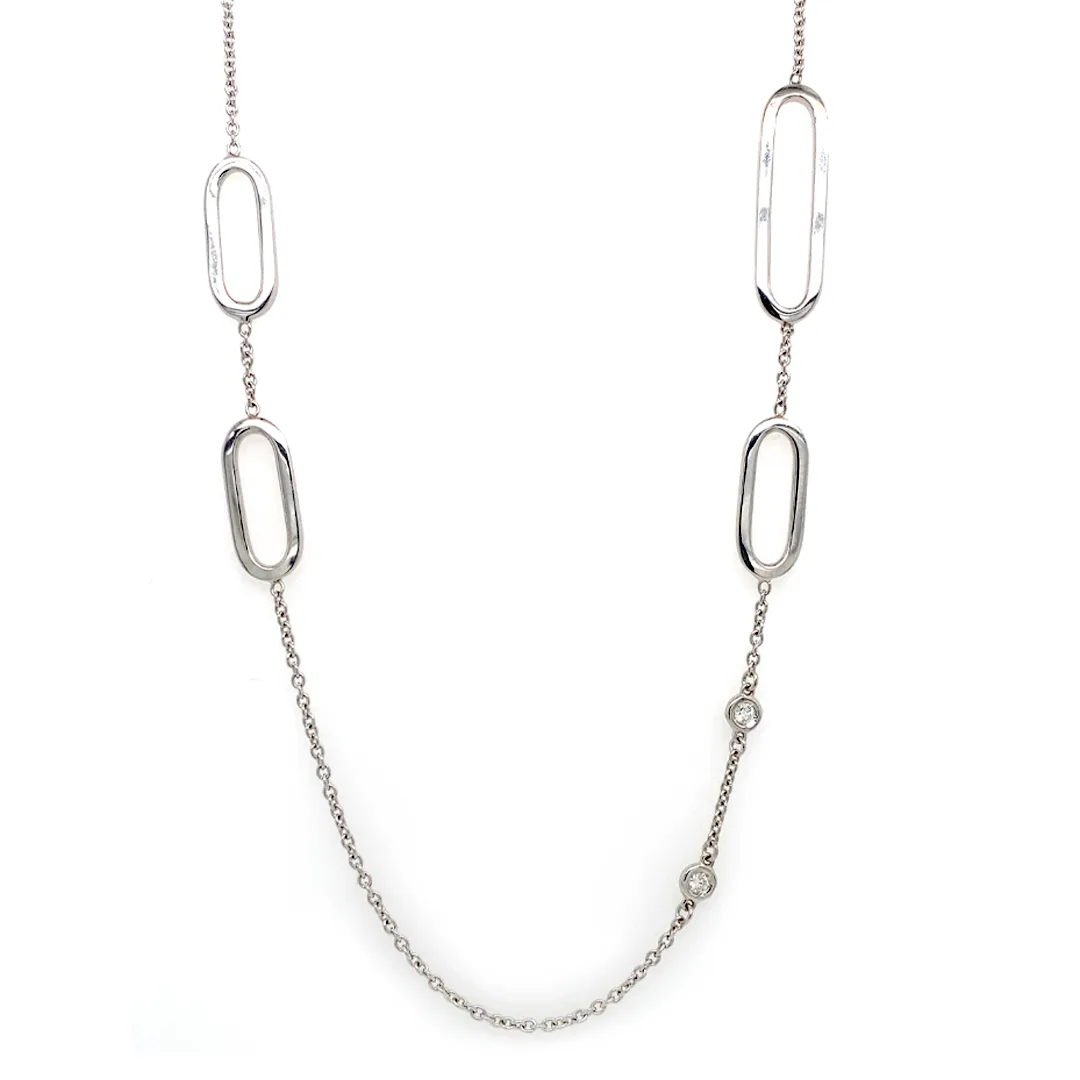 18K White Gold Diamond Necklace