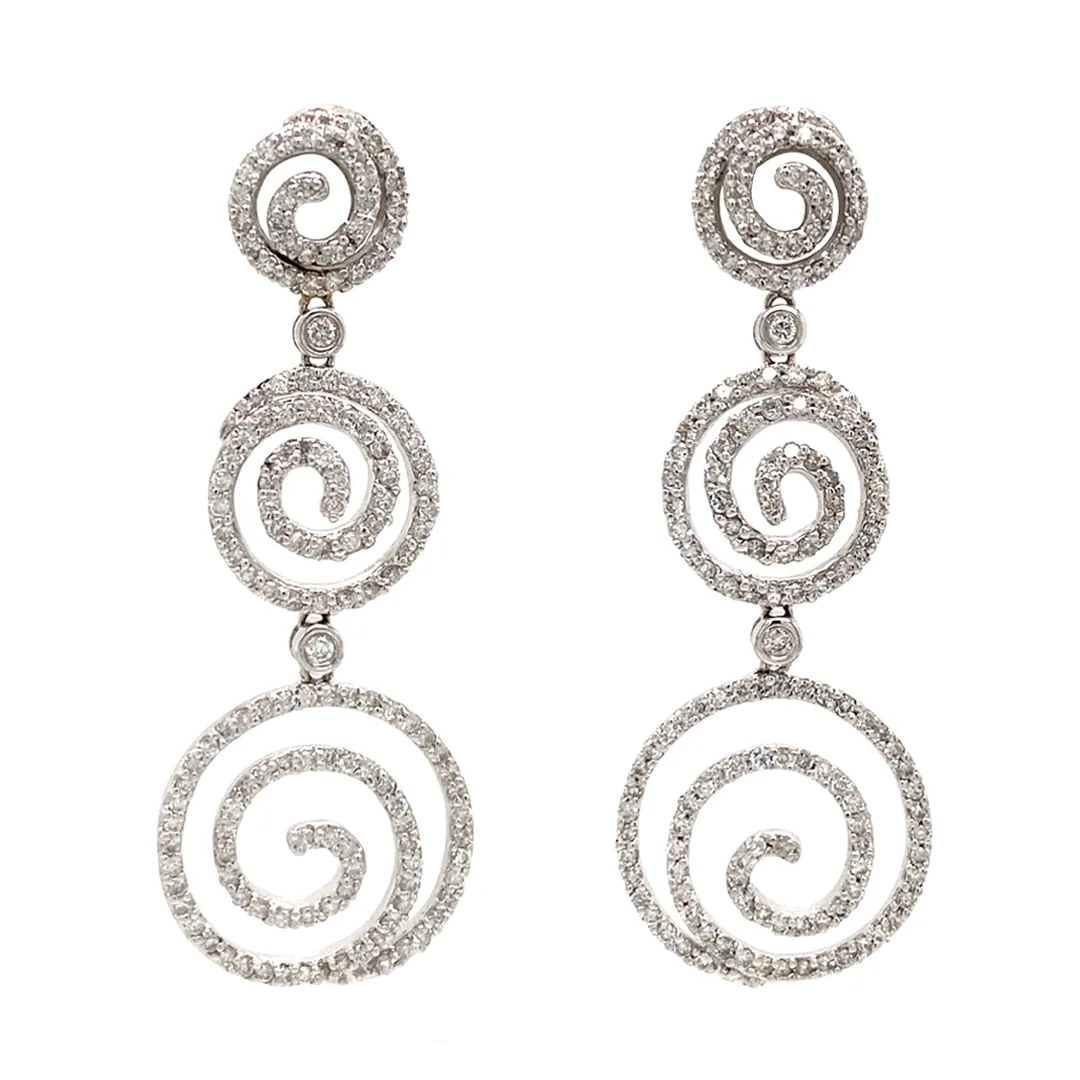 18K White Gold Diamond Earrings