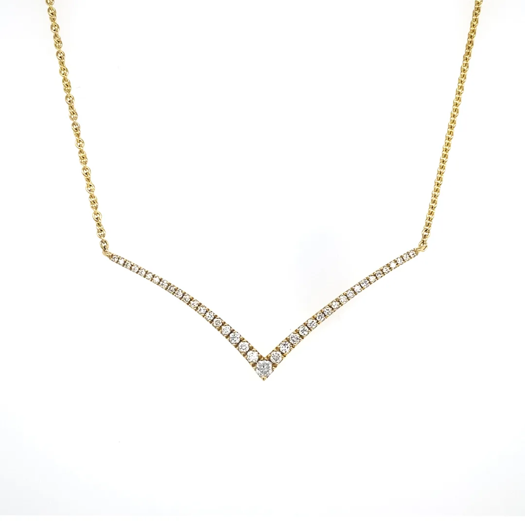 18K Yellow Gold Diamond Necklace