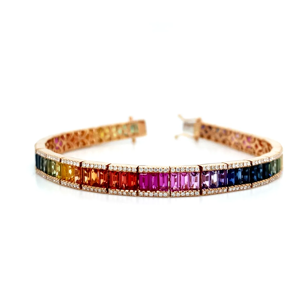 18K Rose Gold Fancy Sapphire Bracelet