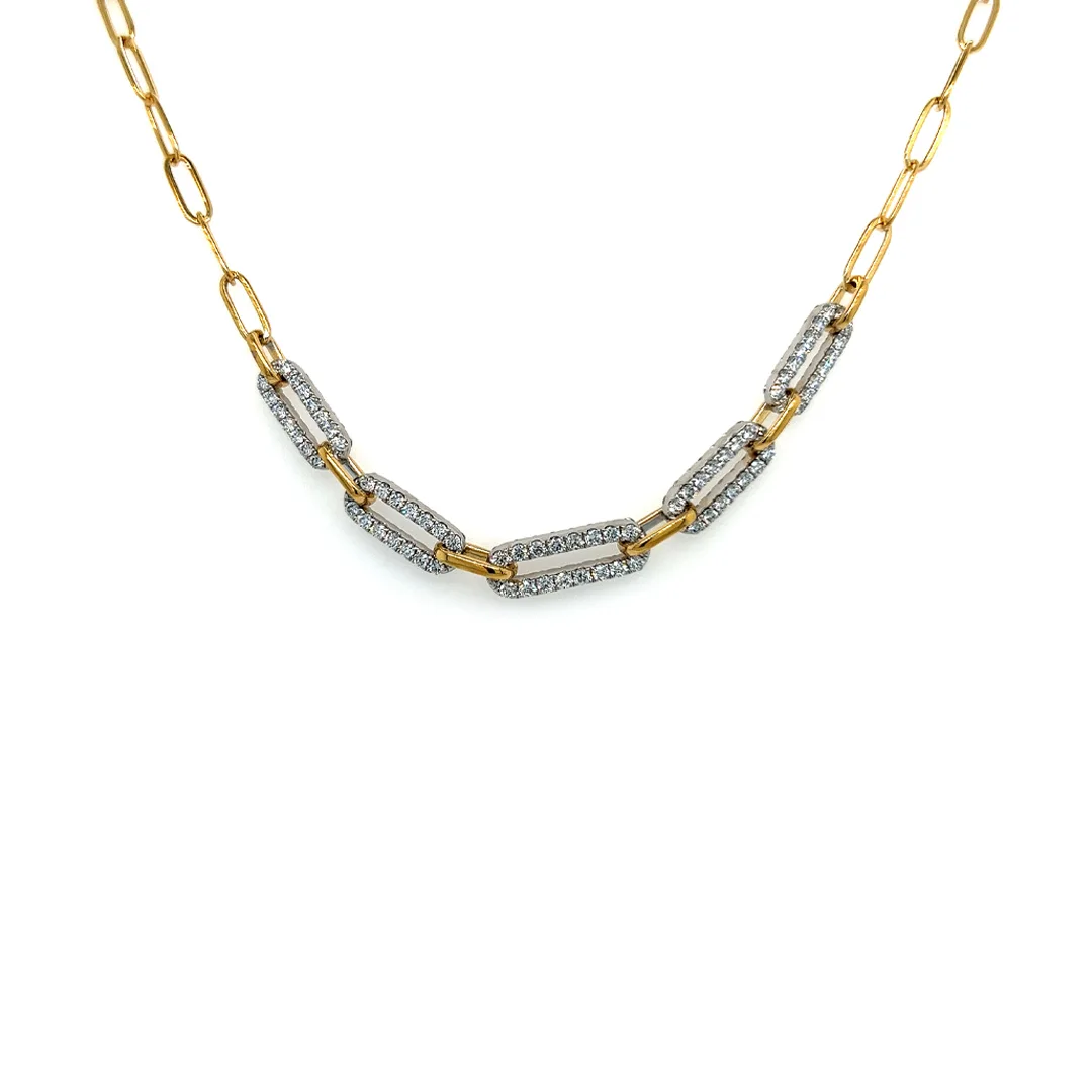 18K Two-Tone Gold Diamond Necklace