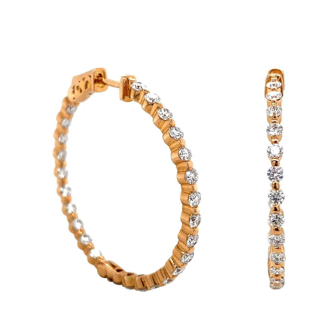 18K Rose Gold Diamond Earrings