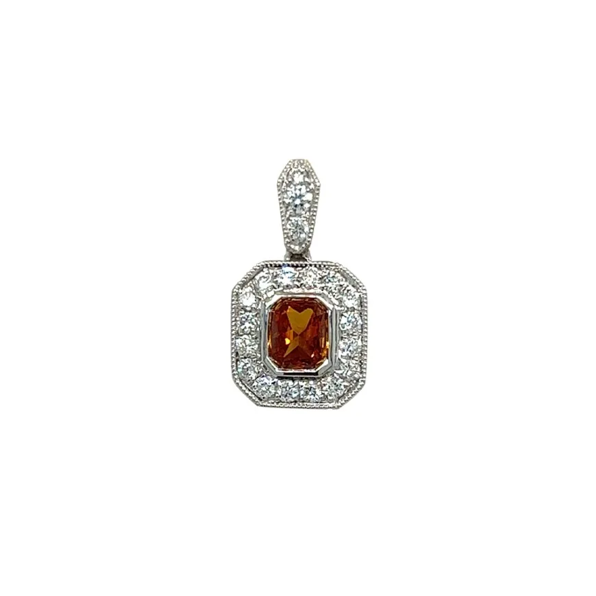 18K White Gold Brown Diamond Pendant