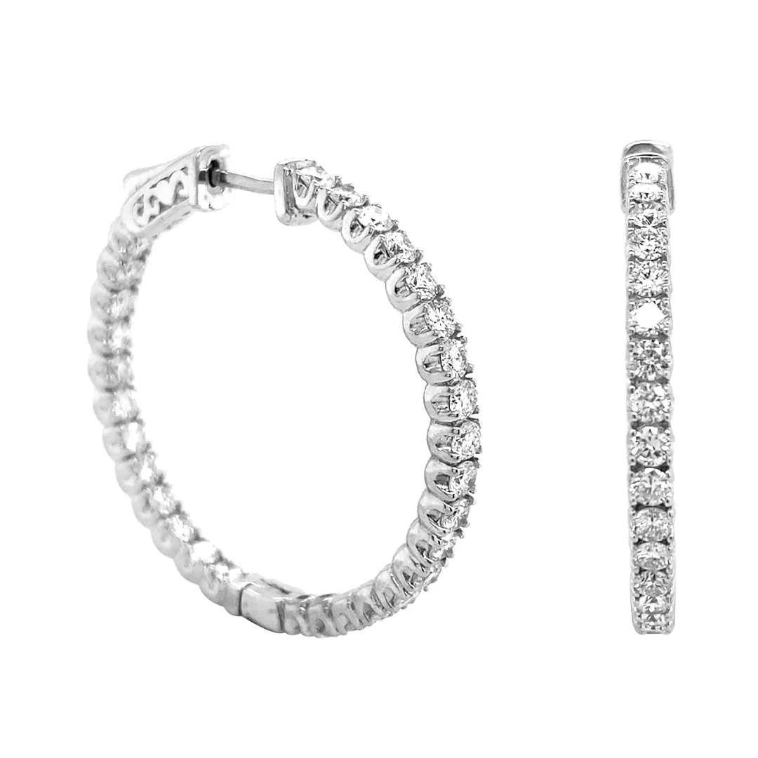 14K White Gold Diamond Earrings