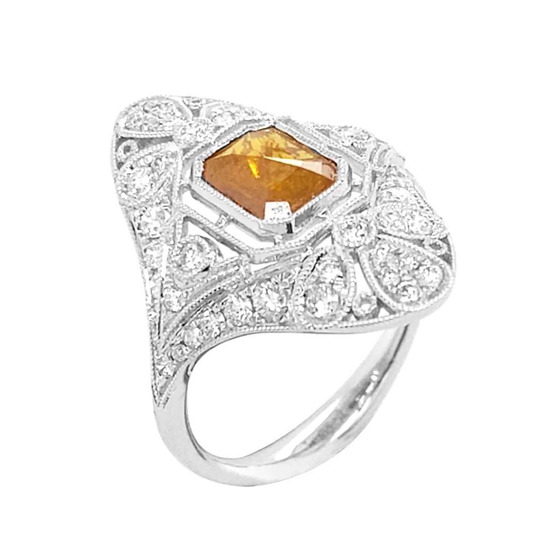 18K White Gold Diamond Slice Ring