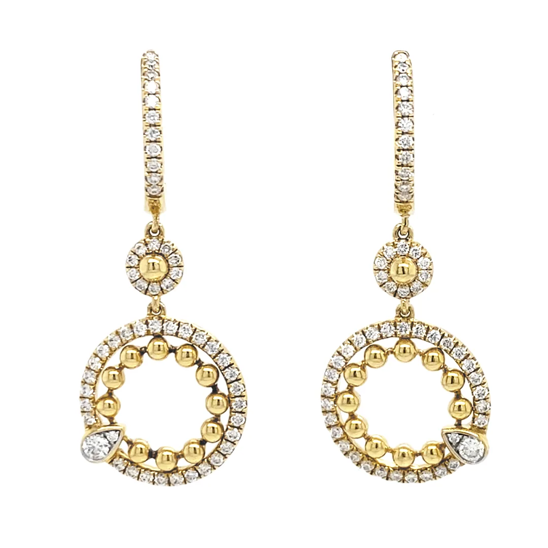 18K Yellow Gold Diamond Earrings