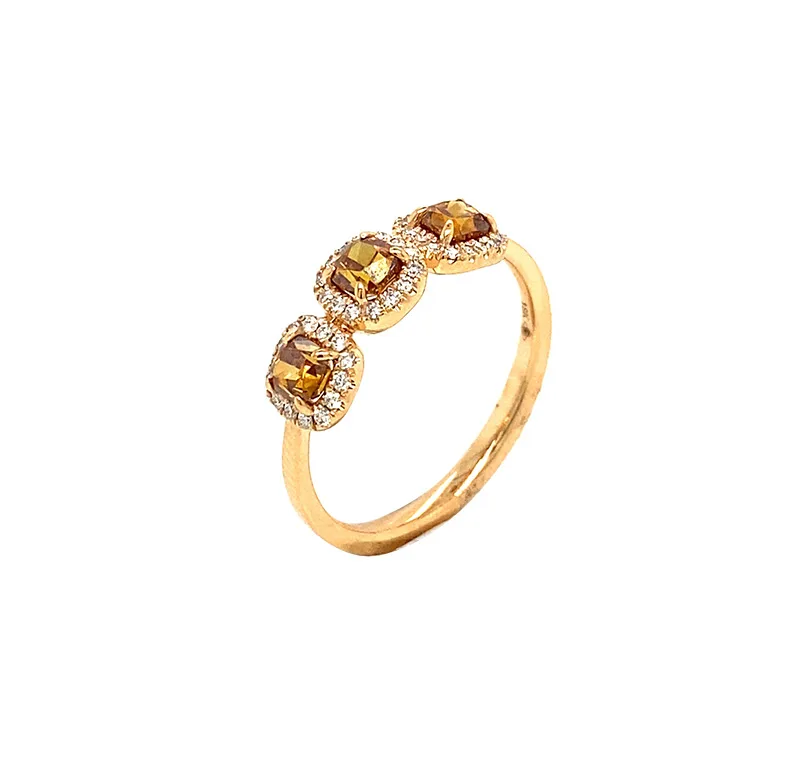 18K Rose Gold Brown Diamond Ring