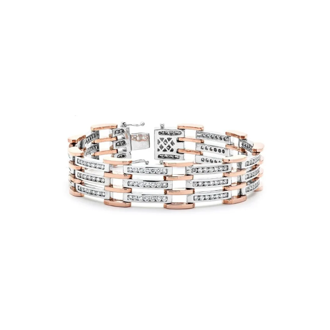 14K Two-Tone Gold Diamond Men’s Bracelet