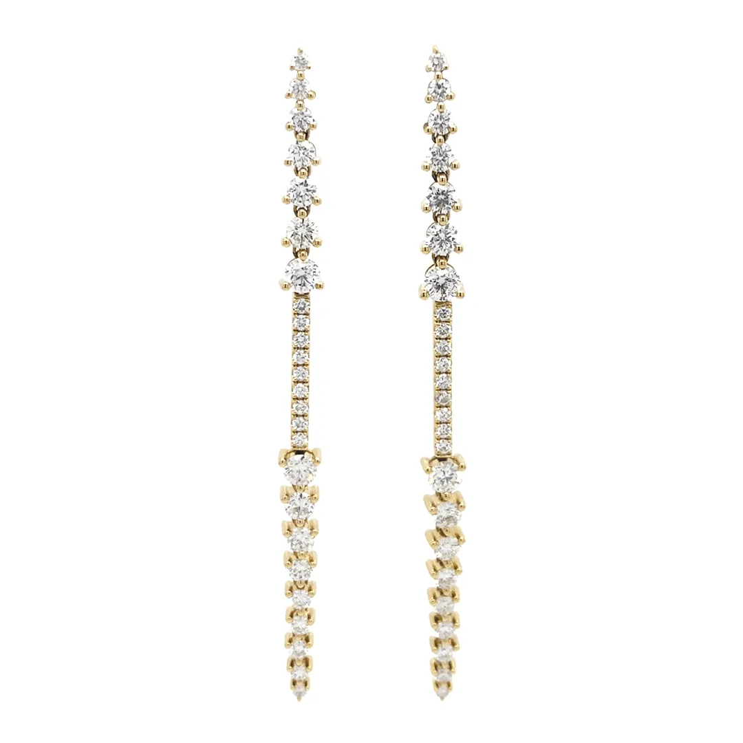 18K Yellow Gold Diamond Earrings