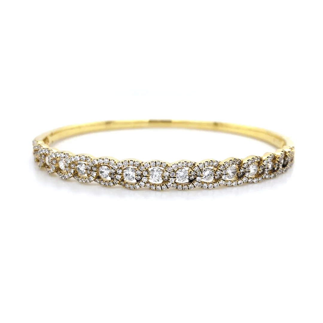 18K Yellow Gold Diamond Bangle