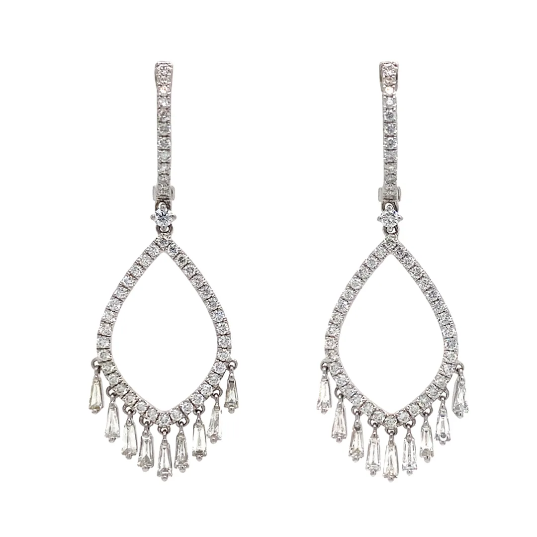 18K White Gold Diamond Earrings