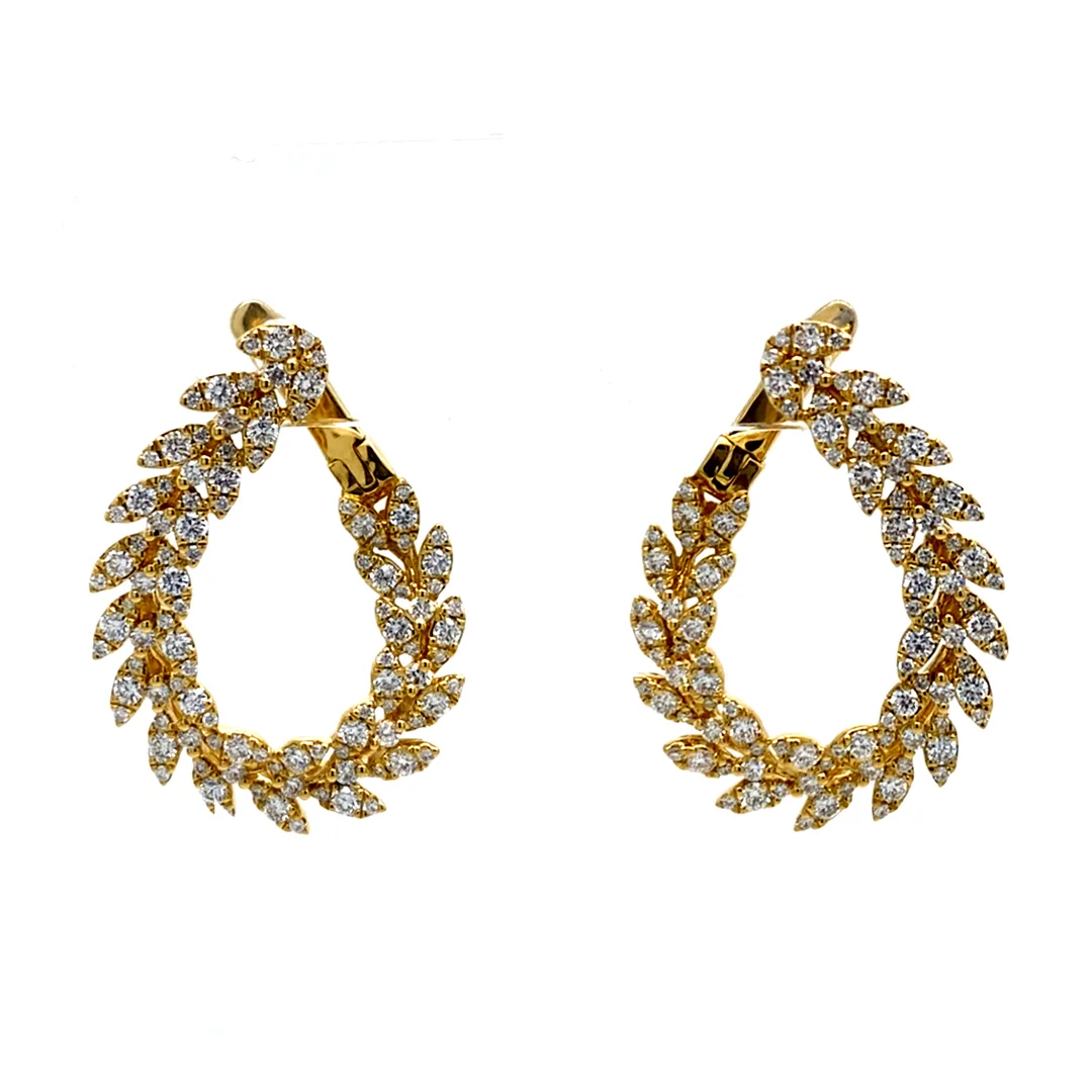 18K Yellow Gold Diamond Earrings