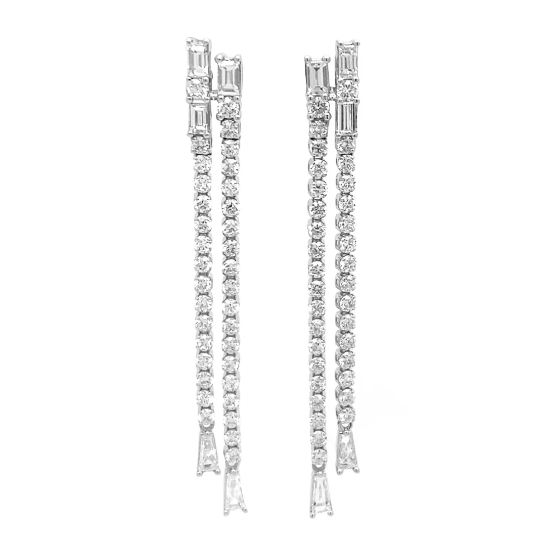 18K White Gold Diamond Earrings