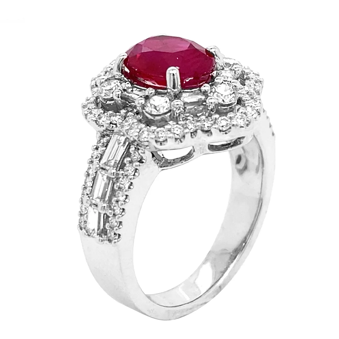 18K White Gold Ruby Ring