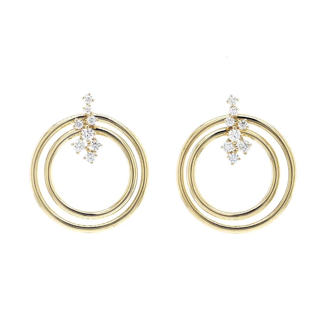 18K Yellow Gold Diamond Earrings