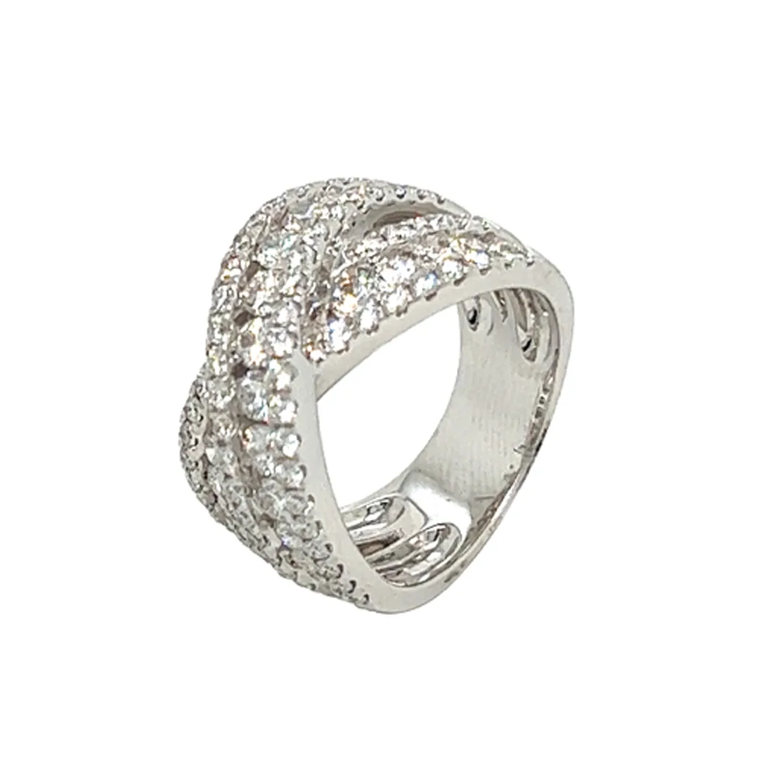 18K White Gold Diamond Band
