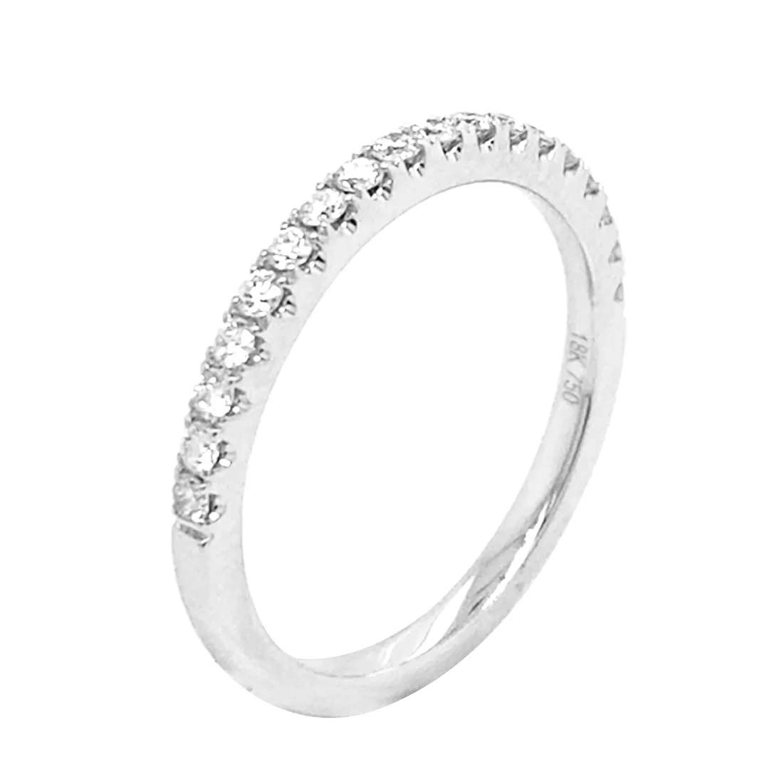 18K White Gold Diamond Band