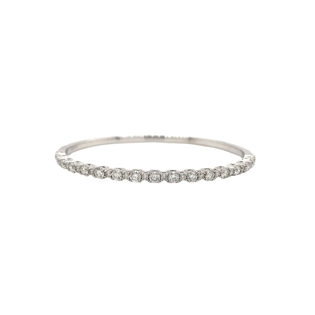 18K White Gold Diamond Bangle