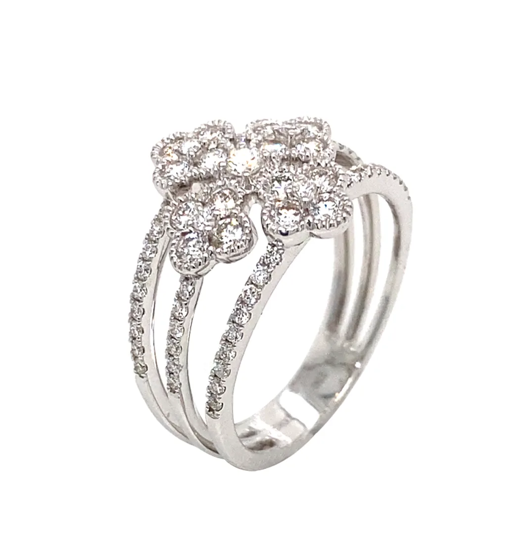 18K White Gold Diamond Band