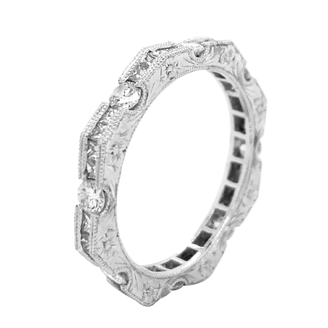 18K White Gold Diamond Band
