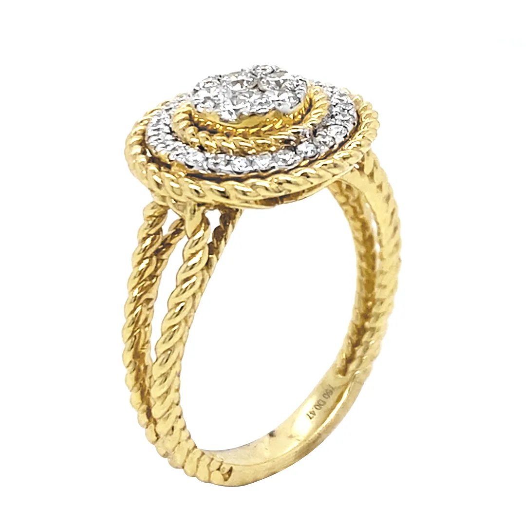 18K Yellow Gold Diamond Ring