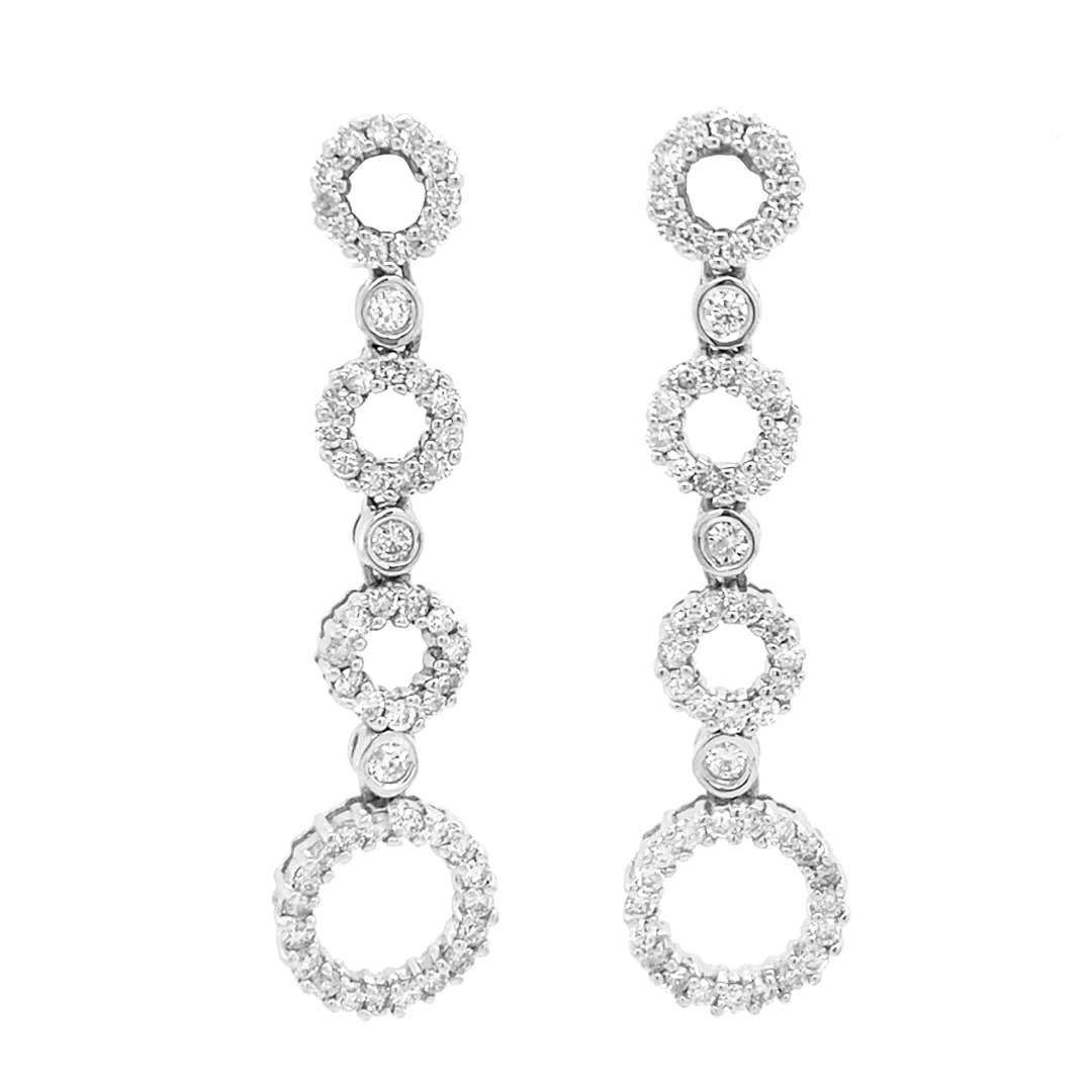 18K White Gold Diamond Earrings
