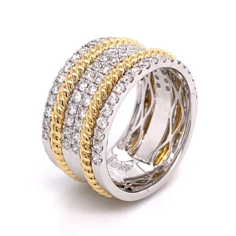 18K Two-Tone Gold Diamond Band