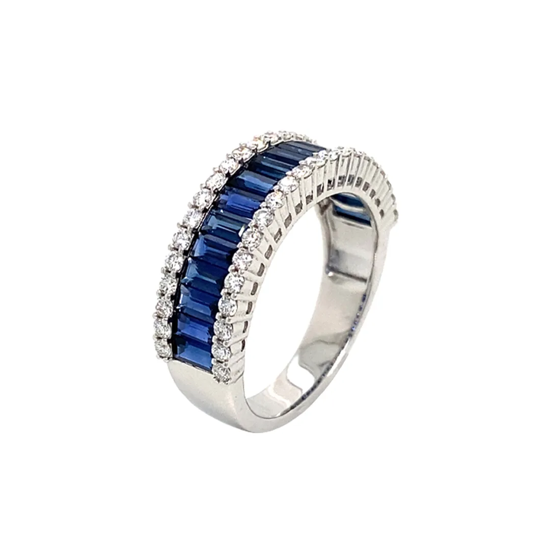 18K White Gold Sapphire Band