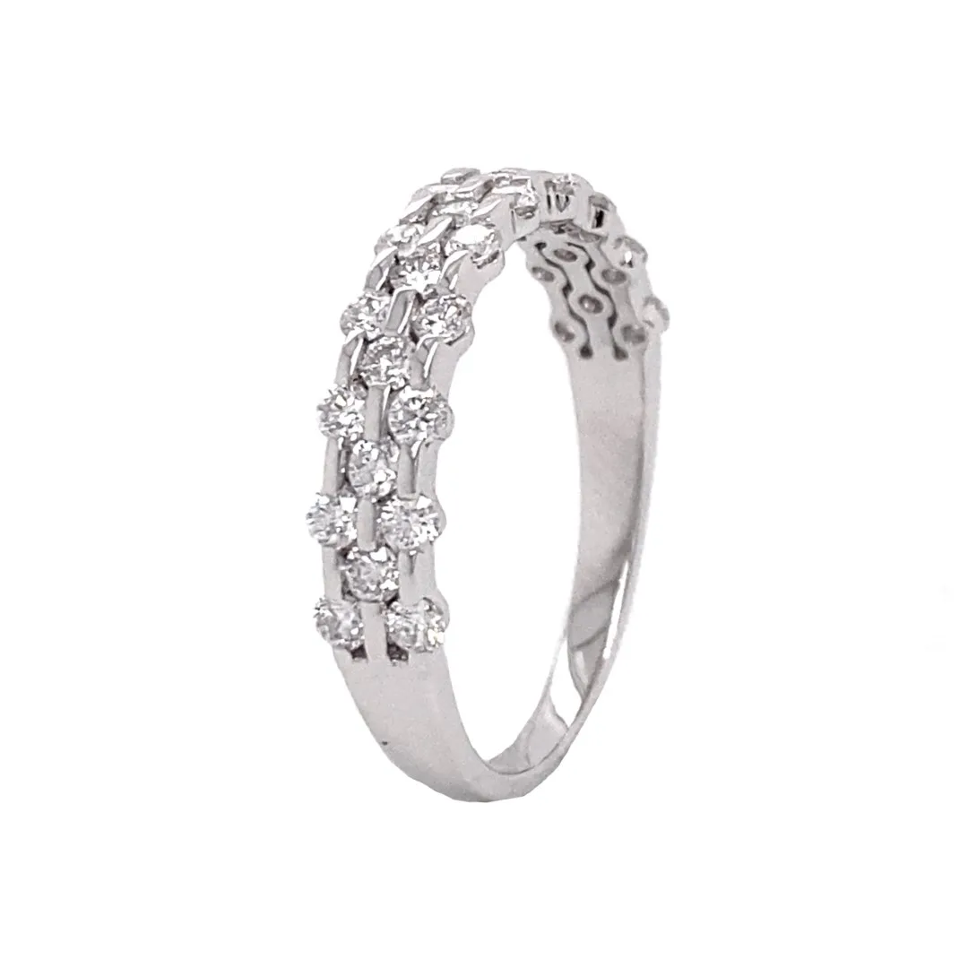 18K White Gold Diamond Band