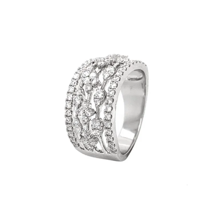 18K White Gold Diamond Band