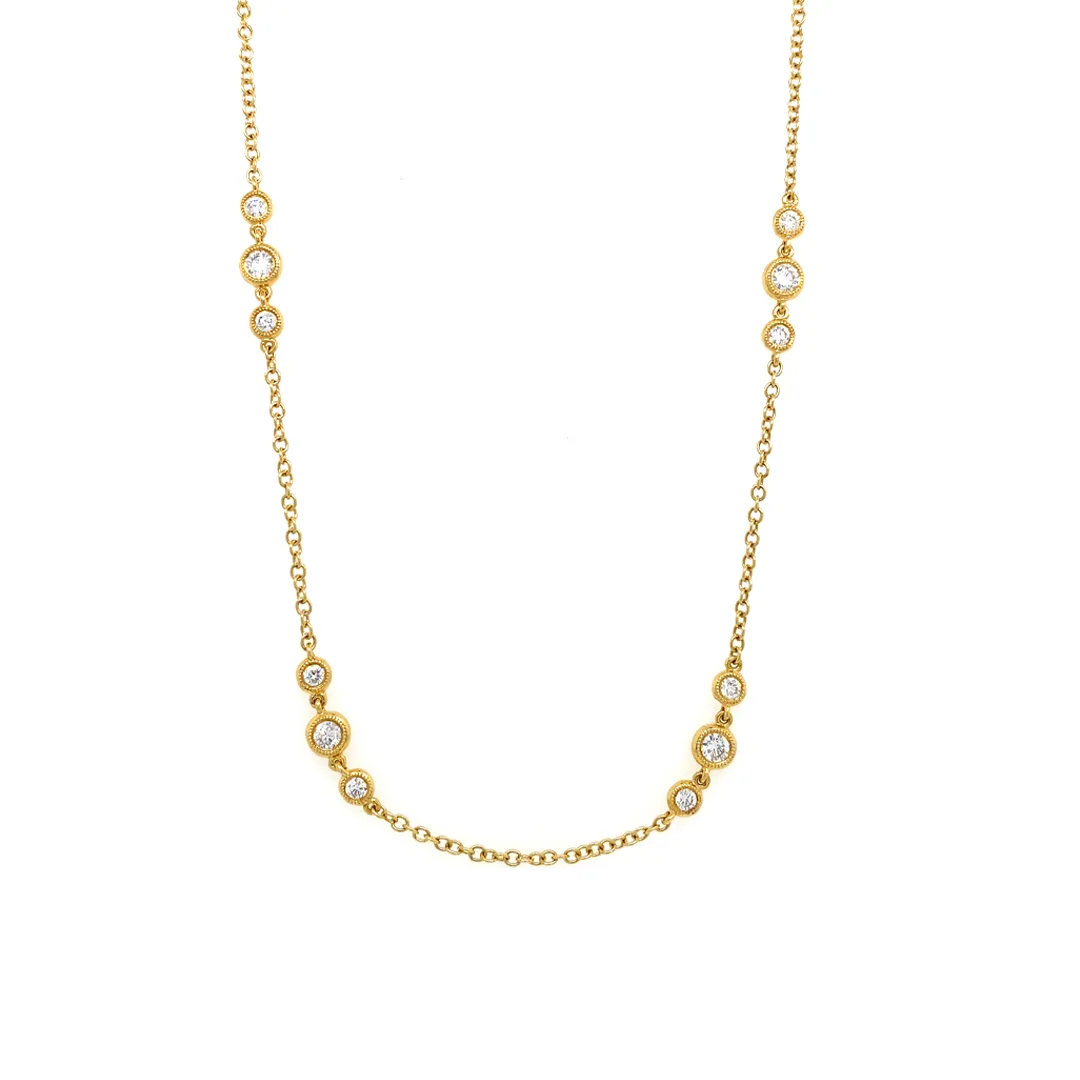18K Yellow Gold Diamond Necklace
