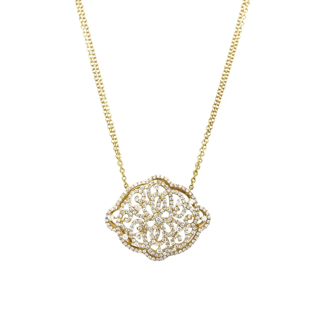 18K Yellow Gold Diamond Necklace