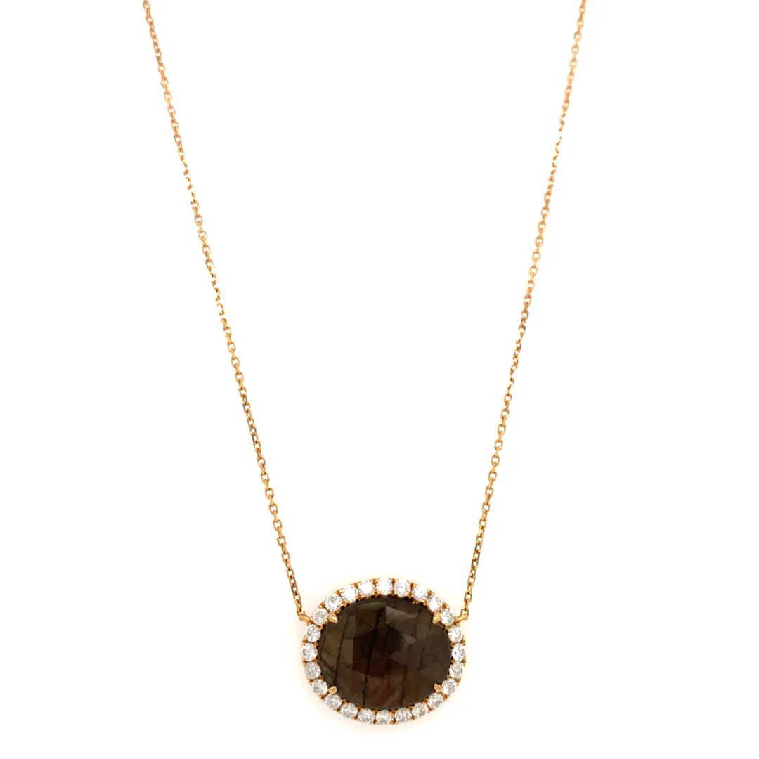 18K Rose Gold Fancy Slice Sapphire Necklace