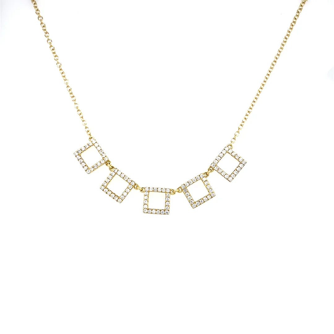 18K Yellow Gold Diamond Necklace