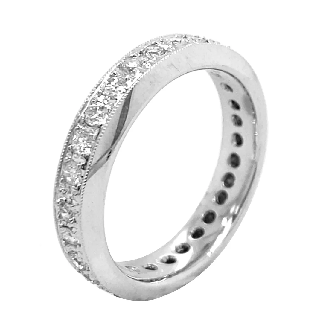 18K White Gold Diamond Band