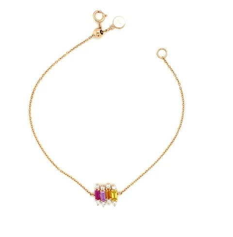 18K Rose Gold Fancy Sapphire Bracelet