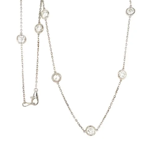 14K White Gold Diamond Necklace