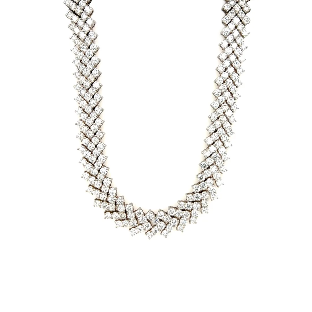 18K White Gold Diamond Necklace