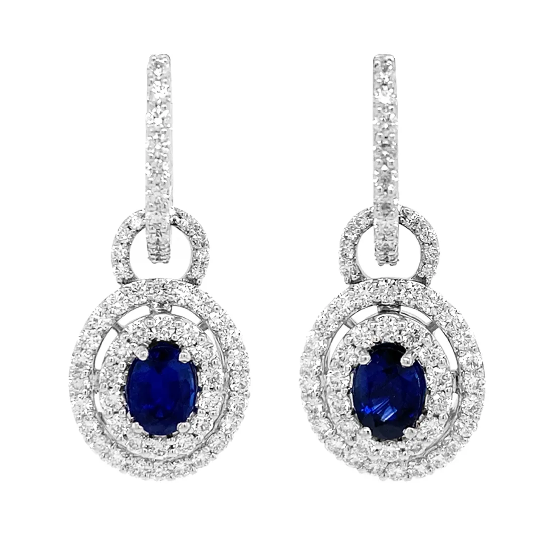 18K White Gold Sapphire Earrings