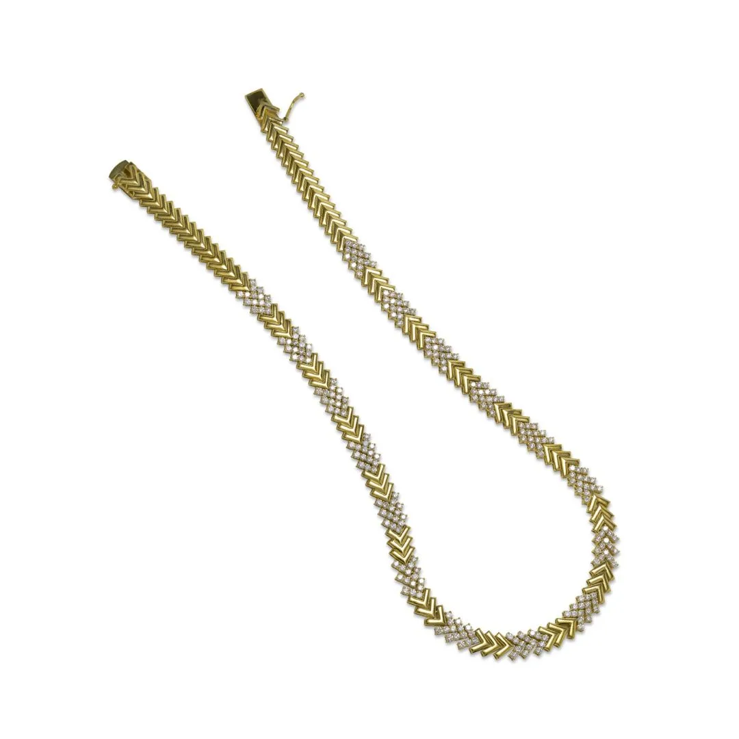 18K Yellow Gold Diamond Necklace