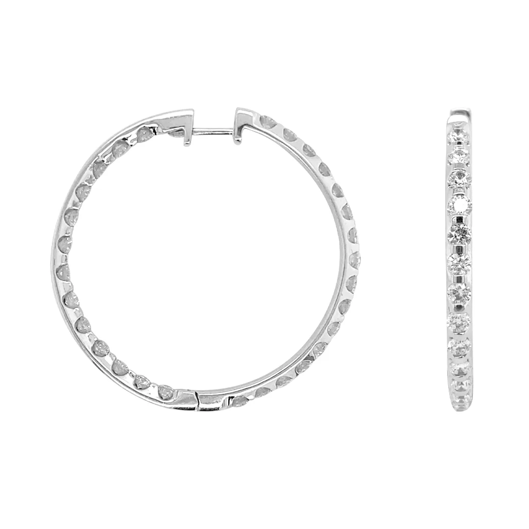 18K White Gold Diamond Earrings