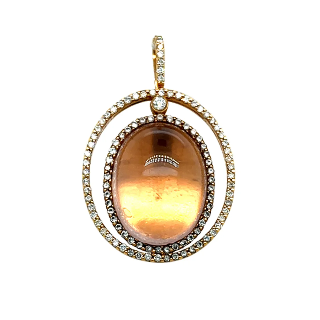 18K Rose Gold Rose Quartz Pendant