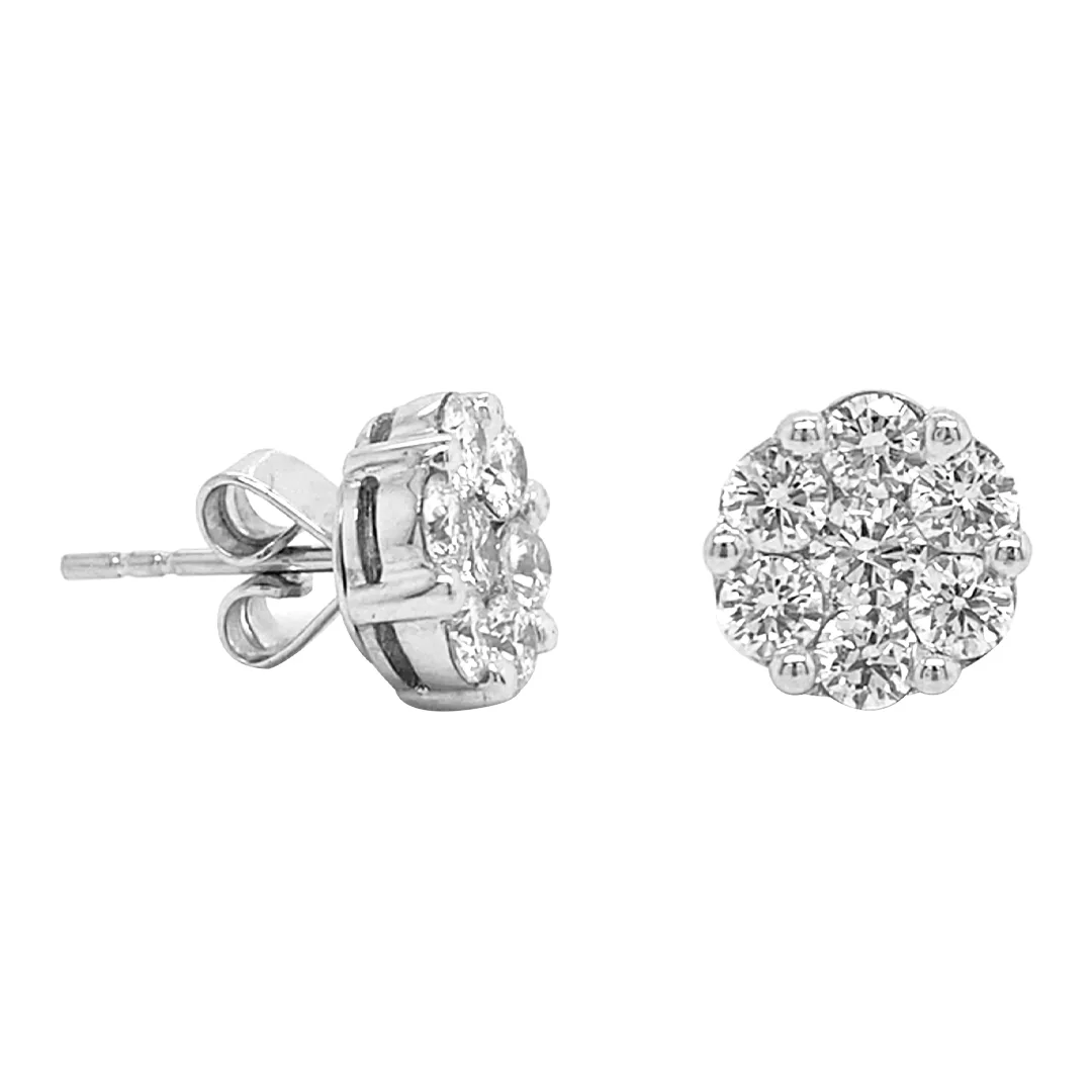18K White Gold Diamond Earrings