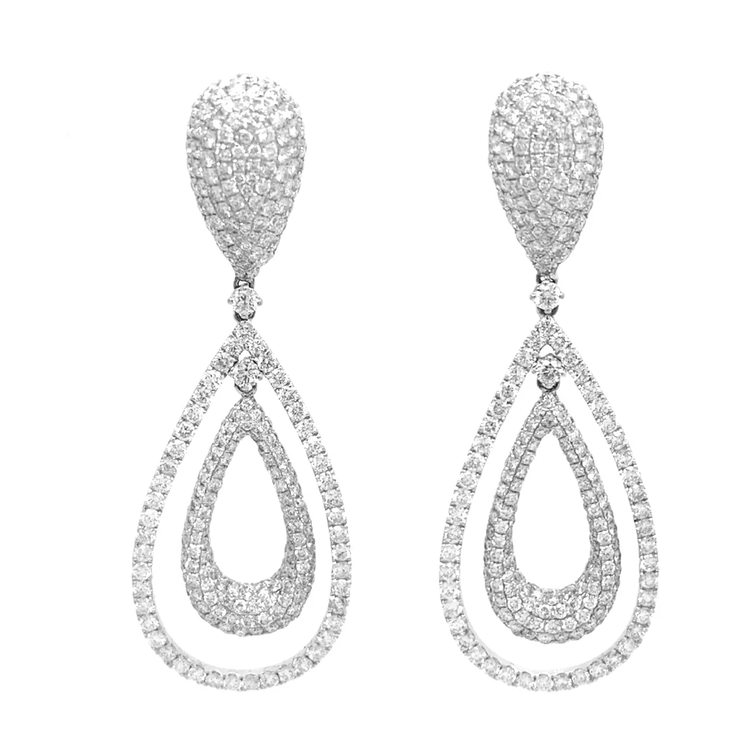 18K White Gold Diamond Earrings