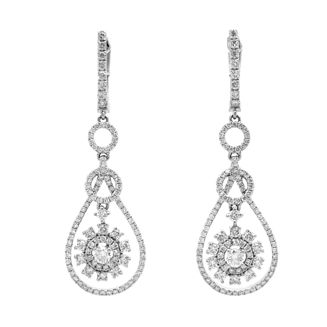18K White Gold Diamond Earrings
