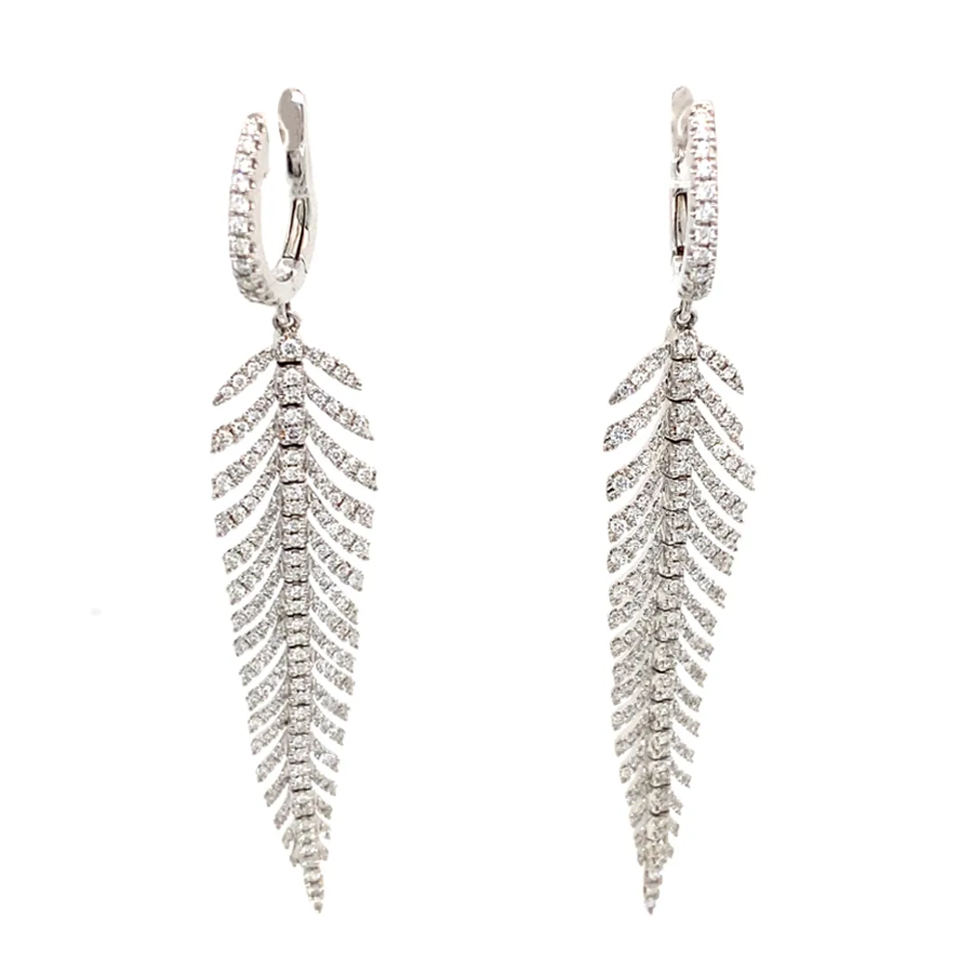 18K White Gold Diamonds Earrings