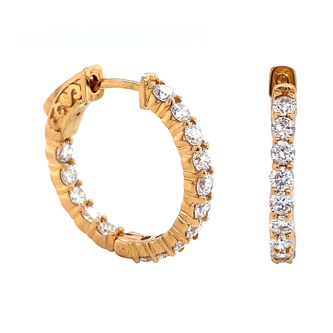 18K Rose Gold Diamond Earrings