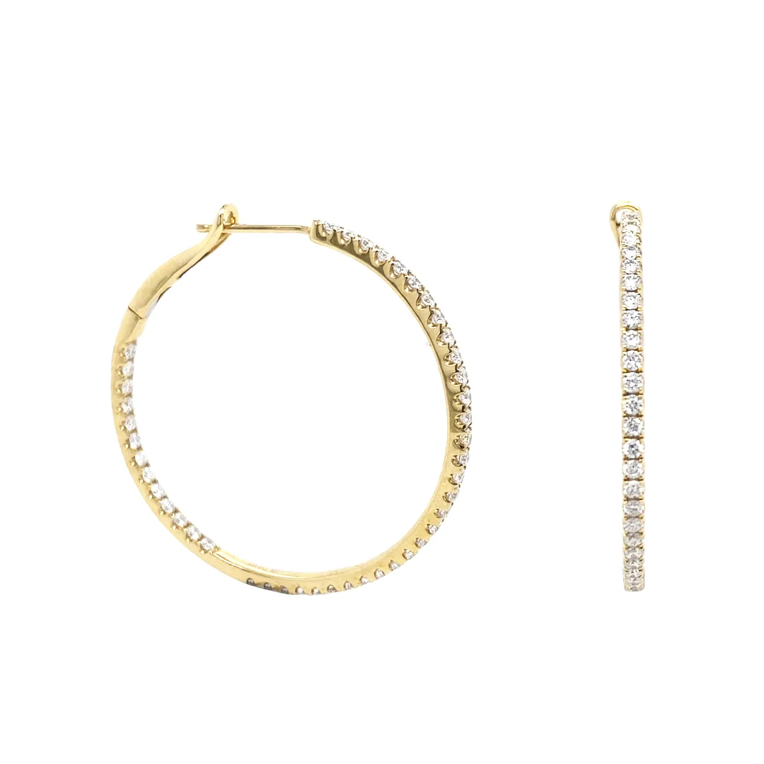 18K Yellow Gold Diamond Earrings