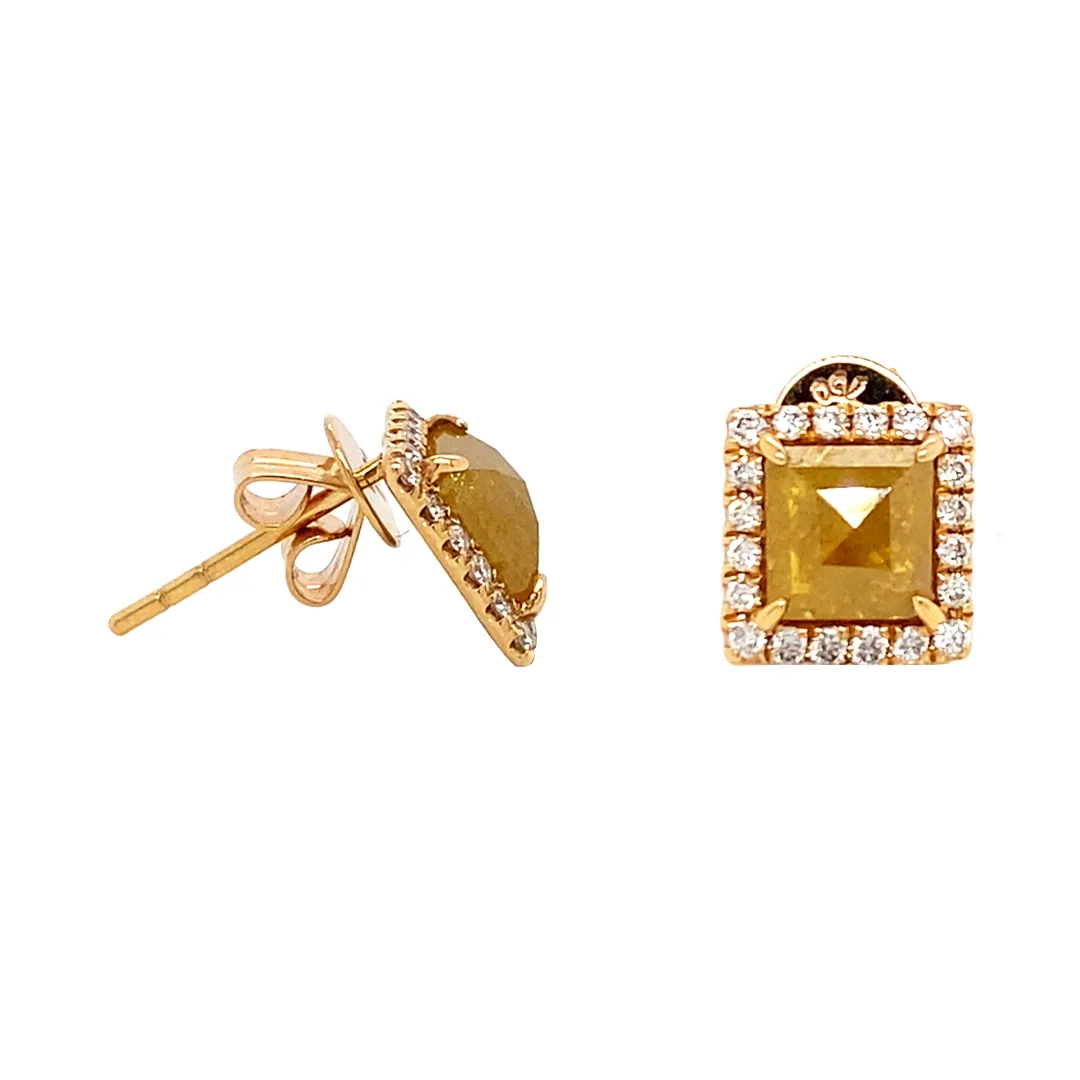 18K Rose Gold Diamond Earrings