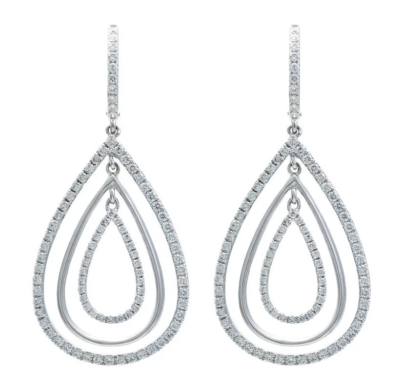 18K White Gold Diamond Earrings